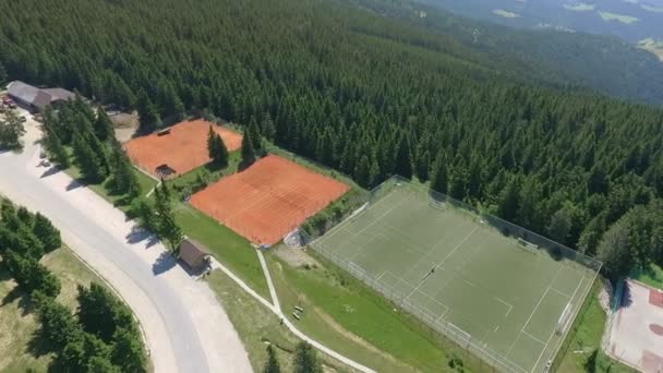 Strzał Powietrza Widzimy Różne Boiska Różnych Zajęć Sportowych Mamy Piękny — Wideo stockowe