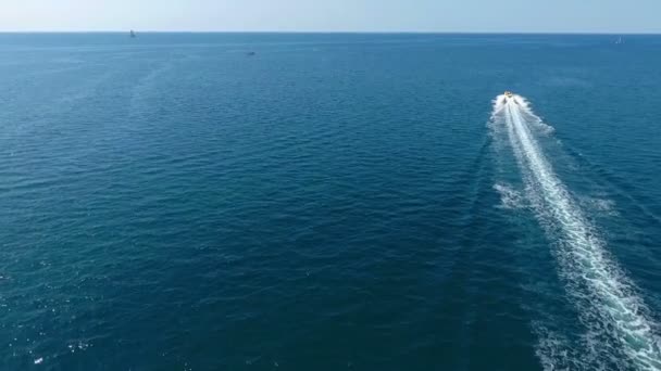 Speedboat Rushing Open Sea — Stockvideo