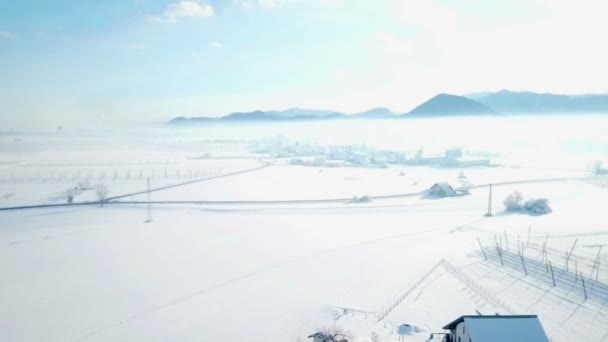 Neige Est Dans Majeure Partie Pays Toute Campagne Est Blanche — Video