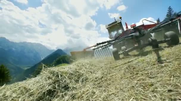 Mezőgazdasági Termelő Ezen Traktor Kell Nagyon Bátor Ahhoz Hogy Vezetni — Stock videók