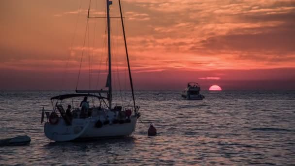 People Standing Sailing Boats Enjoying Evening — Stock video
