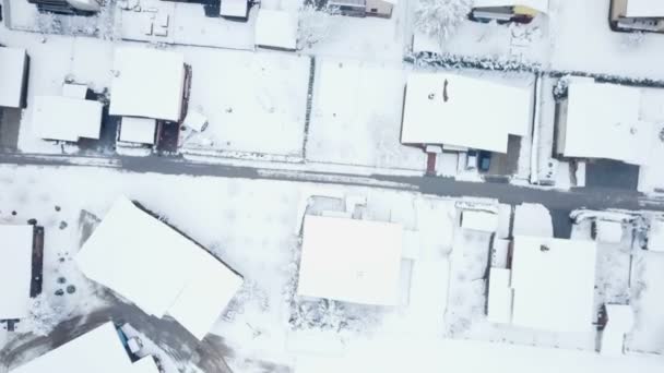 Nádherná Zimní Scenérie Letecká Střela Sněžilo Noc Než — Stock video