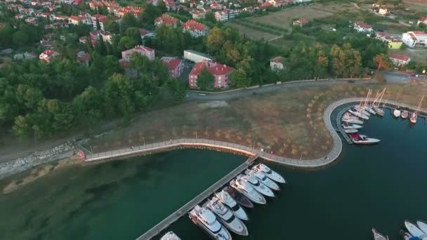 Belos Iates Grandes Marina — Vídeo de Stock