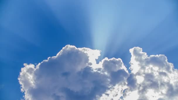 Kunnen Mooie Witte Wolken Zien Een Zonnige Dag Hemel Duidelijk — Stockvideo