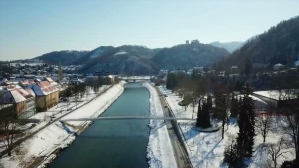 Téli Idő Celje Láthatjuk Hogy Mindenütt Jelen Van Nap Tiszta — Stock videók