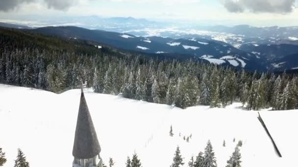 Podemos Ver Uma Bela Natureza Inverno Neve Por Todo Lado — Vídeo de Stock