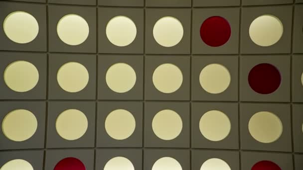 Red White Dots Ceiling One Big Rooms — Stock Video