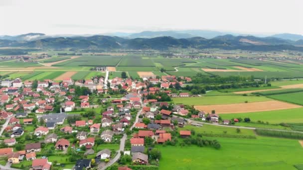 Μια Καταπληκτική Θέα Του Σλοβενικού Τοπίου Όλα Είναι Πράσινα Χώρα — Αρχείο Βίντεο