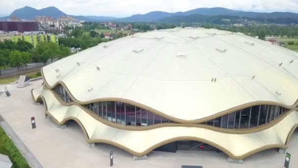 Gran Estadio Verano Disparo Aéreo Este Lugar Popular Para Conciertos — Vídeos de Stock