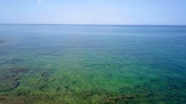 Prachtige Zee Het Zomer Luchtfoto — Stockvideo