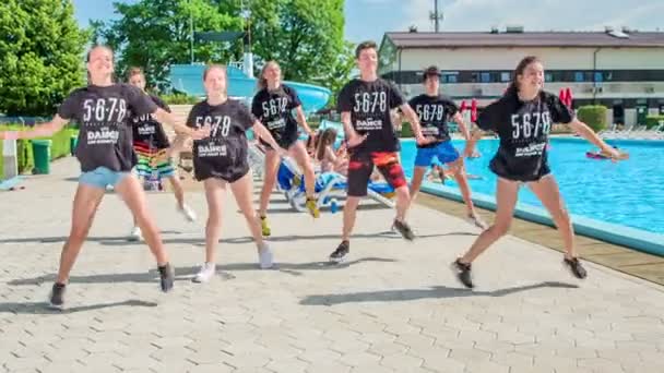 Domzale Slovenia Червник 2015 Всі Танцюристи Які Займаються Танцями Виглядають — стокове відео