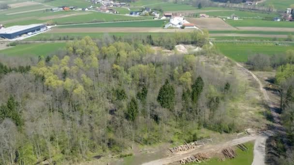 Podemos Ver Bosques Prados Verdes Disparo Aéreo Primavera Está Llegando — Vídeo de stock