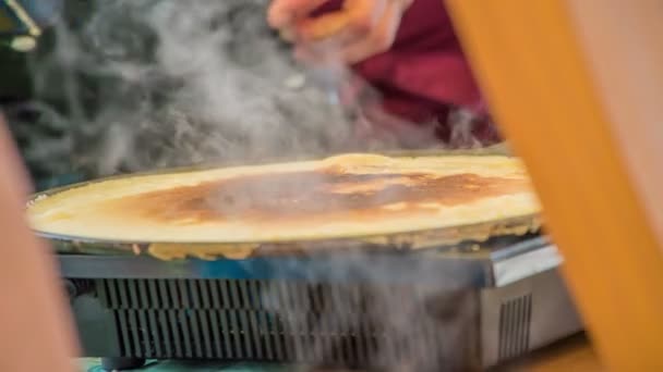 Šéfkuchaři Tomto Festivalu Dělají Vynikající Palačinky Vždy Postaráno Kulinářské Zážitky — Stock video