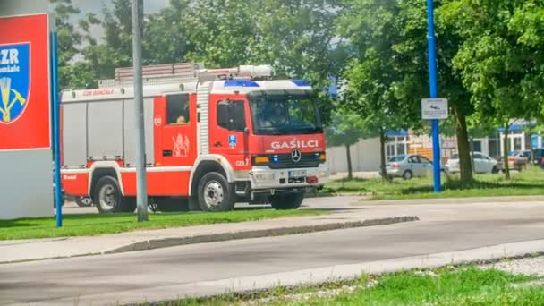 Domzale Slovenia Luglio 2018 Filmato Dell Allenamento Della Squadra Antincendio — Video Stock