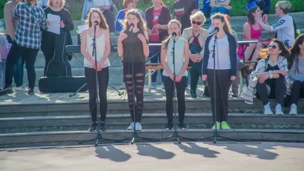 Domzale Slovenië Juni 2018 Beelden Van Mensen Die Feestdagen Vieren — Stockvideo