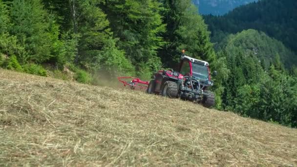 Ung Man Jobbar Utomhus Varm Sommardag Han Förbereder — Stockvideo