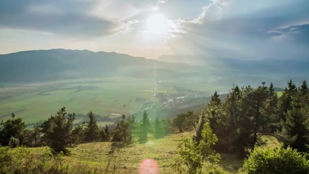 Slunce Svítí Nad Zemí Výhled Velkolepý Příroda Výjimečně Krásná — Stock video