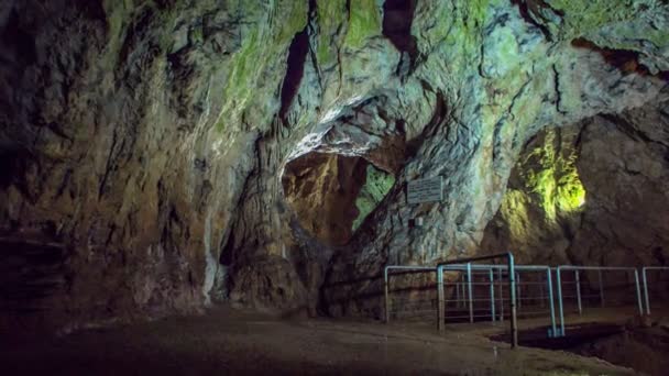 Zalec Celje Slovenia Mayıs 2017 Mağaranın Duvarlarından Birinde Bir Işaret — Stok video