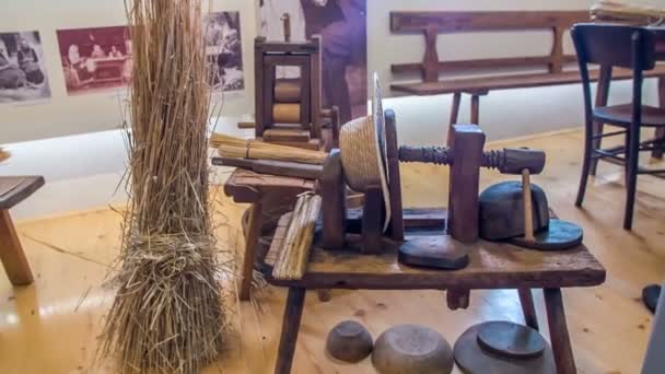 博物館内の藁製品 — ストック動画