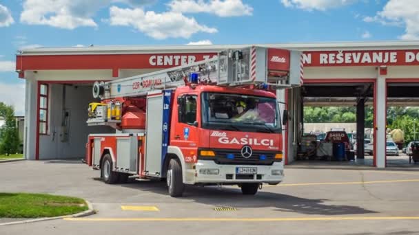 Domzale Slovenia 2018年7月消防隊訓練の様子 — ストック動画