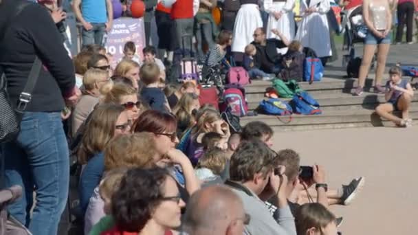 Domzale Slovenië Juni 2018 Beelden Van Mensen Die Feestdagen Vieren — Stockvideo