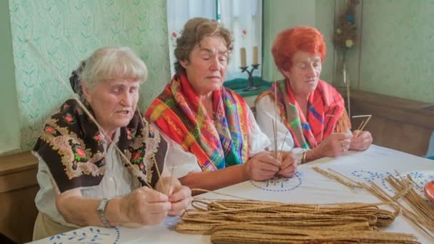 女士们都已经退休了然而 它们充满了生命 看上去非常重要 他们一边唱歌一边做家务 — 图库视频影像