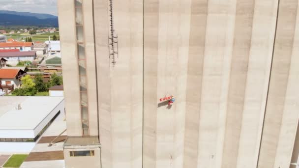 Μια Ομάδα Διάσωσης Σώζει Κάποιον Ένα Πολύ Ψηλό Κτίριο Είναι — Αρχείο Βίντεο
