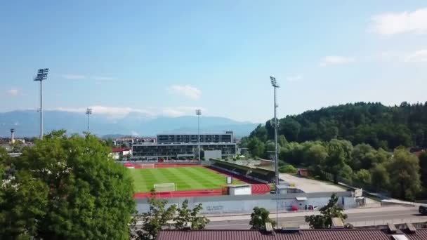 Domzália Szlovénia Június 2015 Sportstadion Egy Medence Hátsó Részében Található — Stock videók