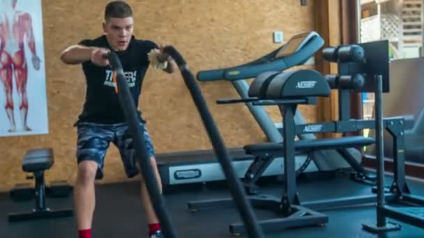 Doemzale Slovenië Juli 2018 Deze Man Aan Het Trainen Dan — Stockvideo