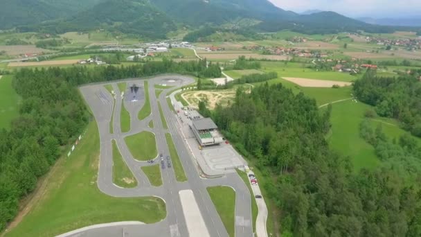 Centre Conduite Sûr Milieu Campagne Vue Aérienne Est Printemps — Video