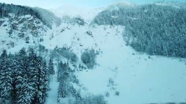 Punkt Materiał Filmowy Piękny Zimowy Krajobraz Samochodu — Wideo stockowe