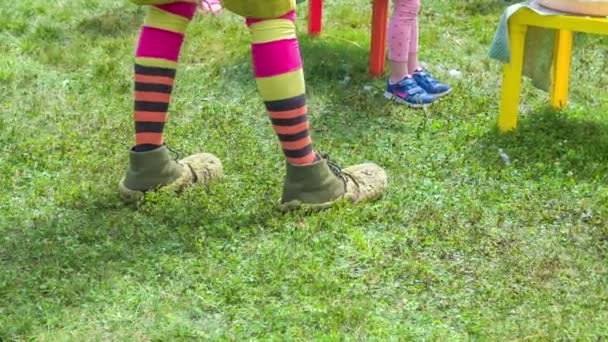Ktoś Sobie Bardzo Kolorowe Rajstopy Festiwalu Jest Lato — Wideo stockowe