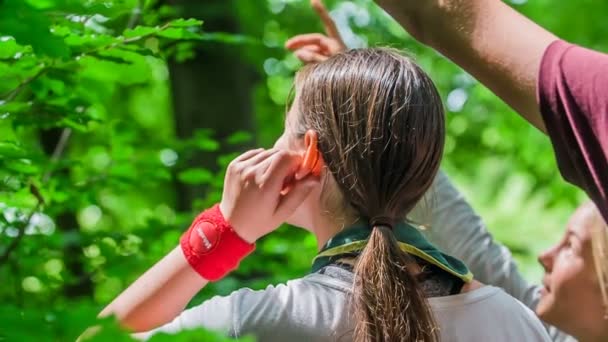 Domzale Slovenien Juli 2018 Observation Något Uppe Trädtopparna Dagen Fin — Stockvideo