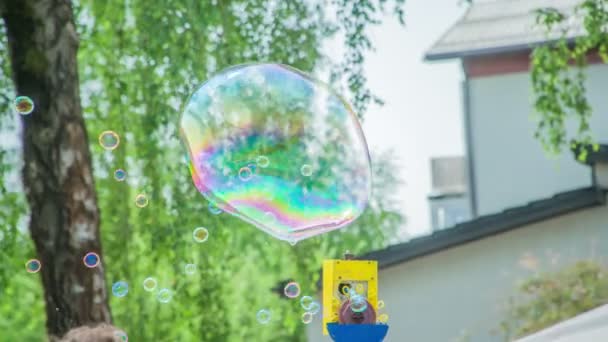 Beaucoup Bulles Savon Dans Air Les Enfants Aiment Jouer Avec — Video