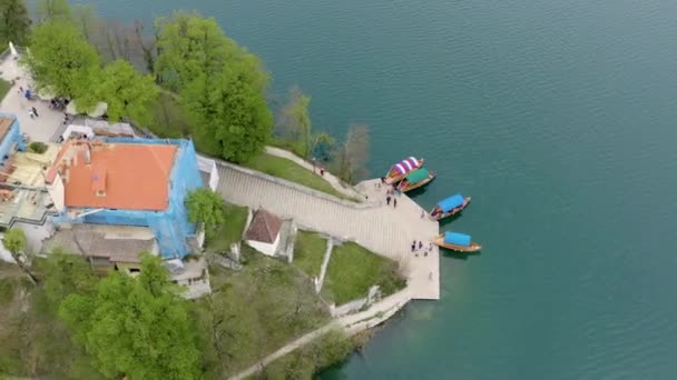 슬로베니아의 브레드 호수에 표면의 — 비디오