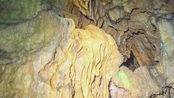 Zalec Celje Slovenia May 2017 Beautiful Stalagmites Stalactites Cave Pekel — Stock Video