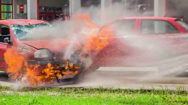 Domzale Slovenien Juli 2018 Elden Sprider Sig Och Brandmän Försöker — Stockvideo