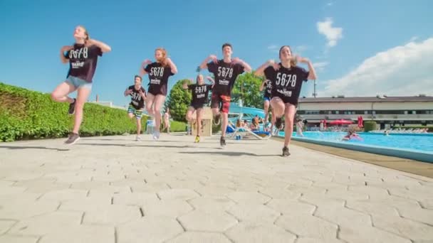 Domzale Słowenia Czerwca 2015 Tancerka Daje Siebie 100 Podczas Występu — Wideo stockowe