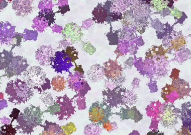 Soyut modern tarzda çok renkli çiçek kapları ile Desen