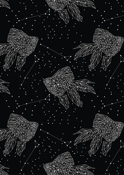 Background with constellation of animal silhouette in polygonal style