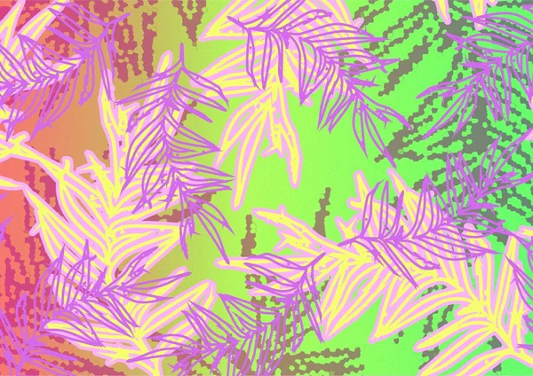 Muster Mit Bunten Blättern Von Pflanzen Auf Einem Leuchtend Rot — Stockfoto