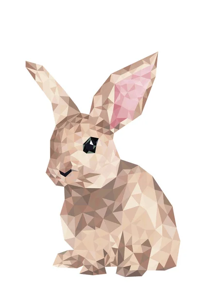 十字绣风格的几何兔子剪影 — 图库照片