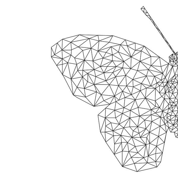 Nízko Poly Trojúhelníkový Geometrický Lineární Motýl Pro Řezání Laserem Abstraktní — Stock fotografie