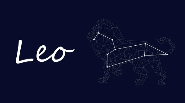 Leo Zodiak Znak Konstelacji Wektor Horoskop Oznacza Gwiazdozbiór Gwiazd Streszczenie — Wektor stockowy