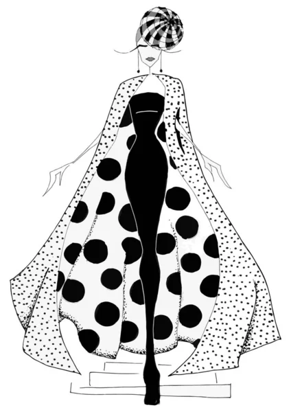 Kunst Mode Silhouette Des Kostüms Posiert Stil Eines Abstrakten Musters — Stockfoto