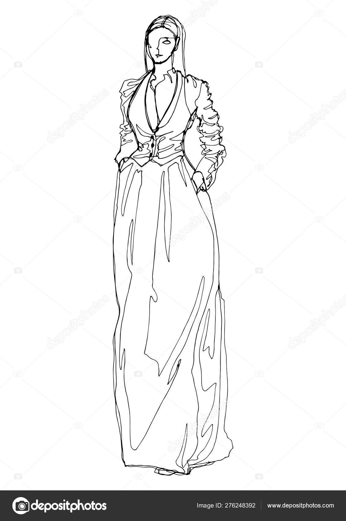 dress silhouette drawing