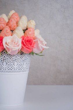 Meyve buket dekorasyon. Kopya alanı ile