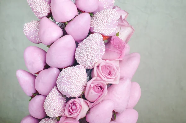 Close-up of fruit bouquet with strawberry