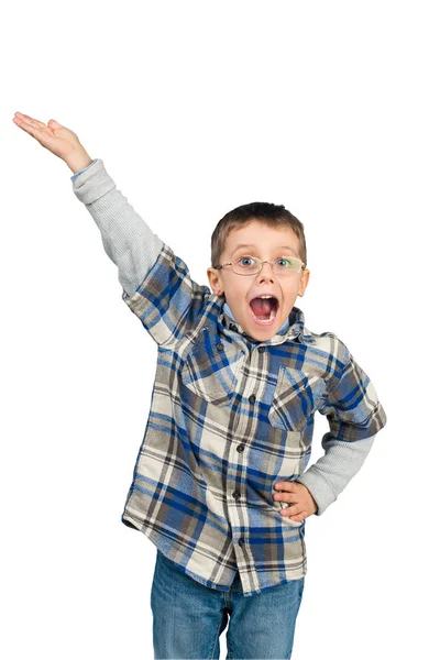 Excited little boy shouting Royalty Free Stock Photos