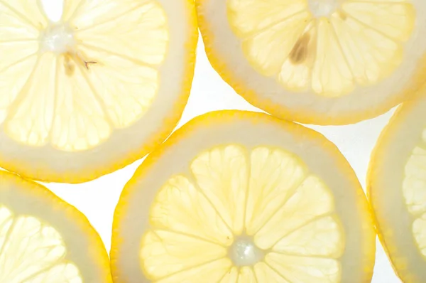 Cortes de citrinos com luz traseira — Fotografia de Stock